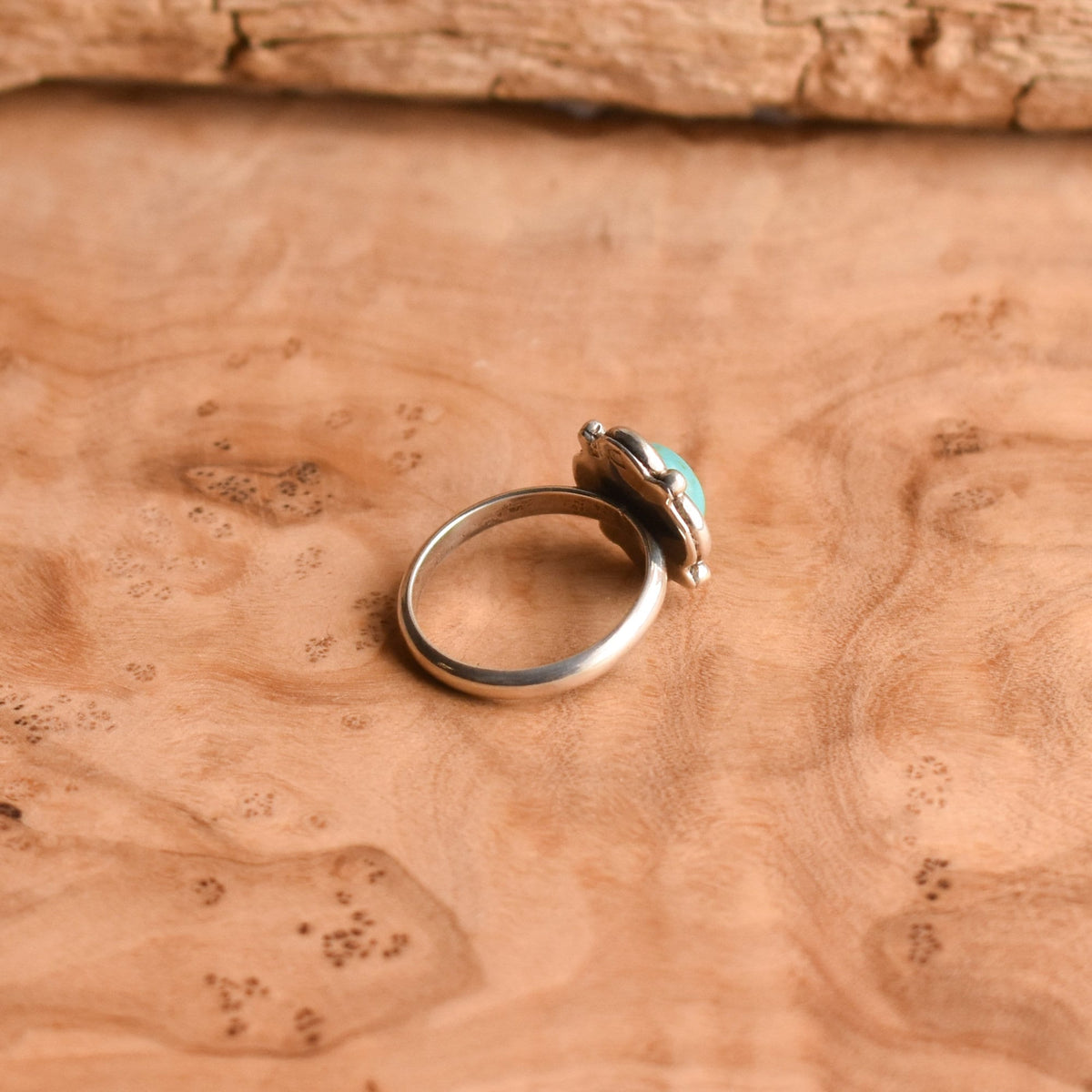 Turquoise Flower Ring | Sterling Silver