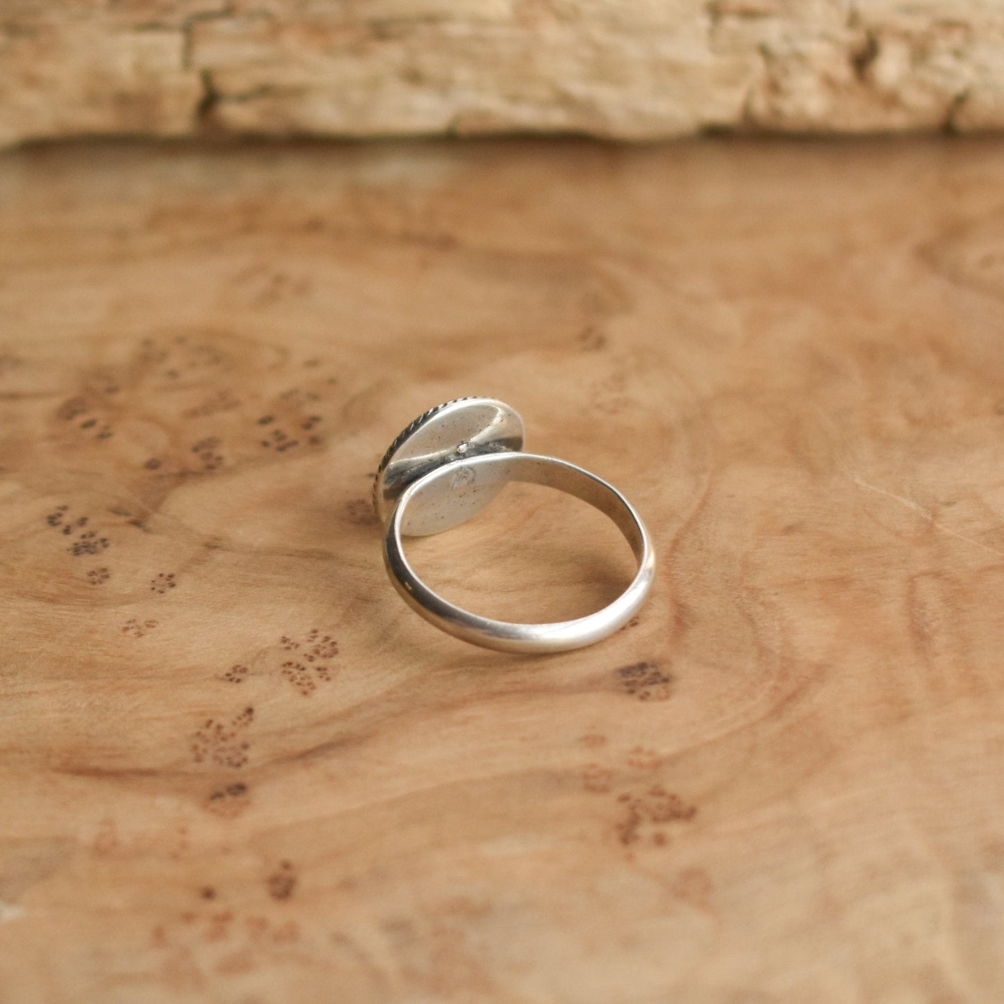 Black Onyx Stacking Ring - Rose Cut Black Agate Ring - Western Ring - Dainty Black Ring