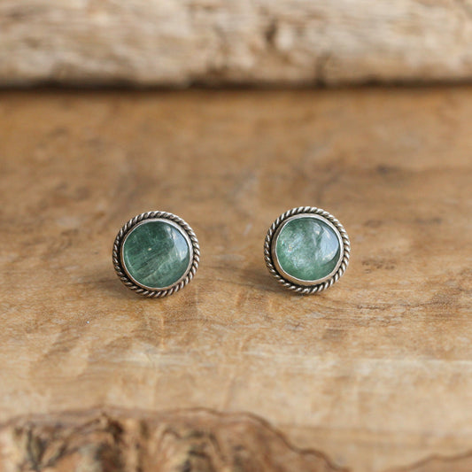 Green Kyanite Traditional Posts | Sterling Silver
