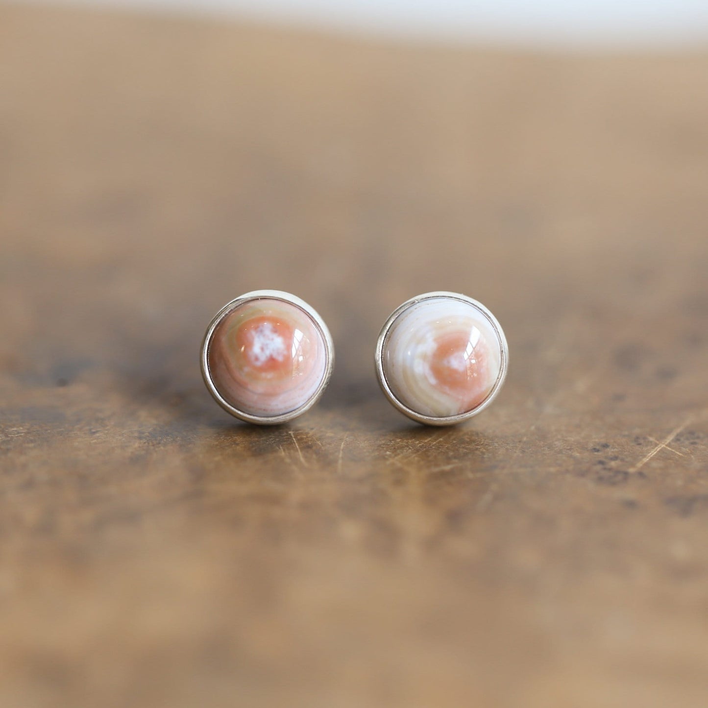 Ocean Jasper Sterling Silver Studs - Silversmith Post Earrings