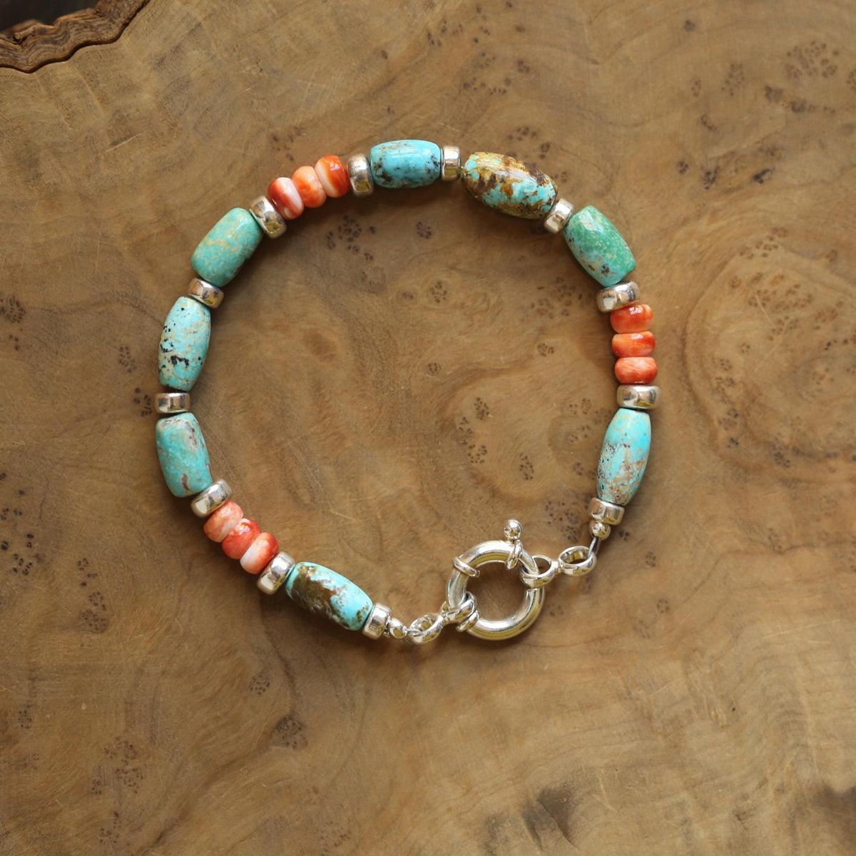 Turquoise and Spiny Oyster Bracelet | Beaded Jewelry