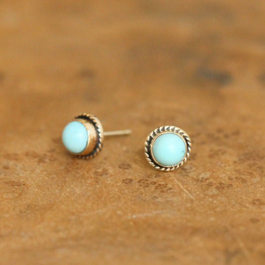 Turquoise Posts - 14K Gold Post Earrings