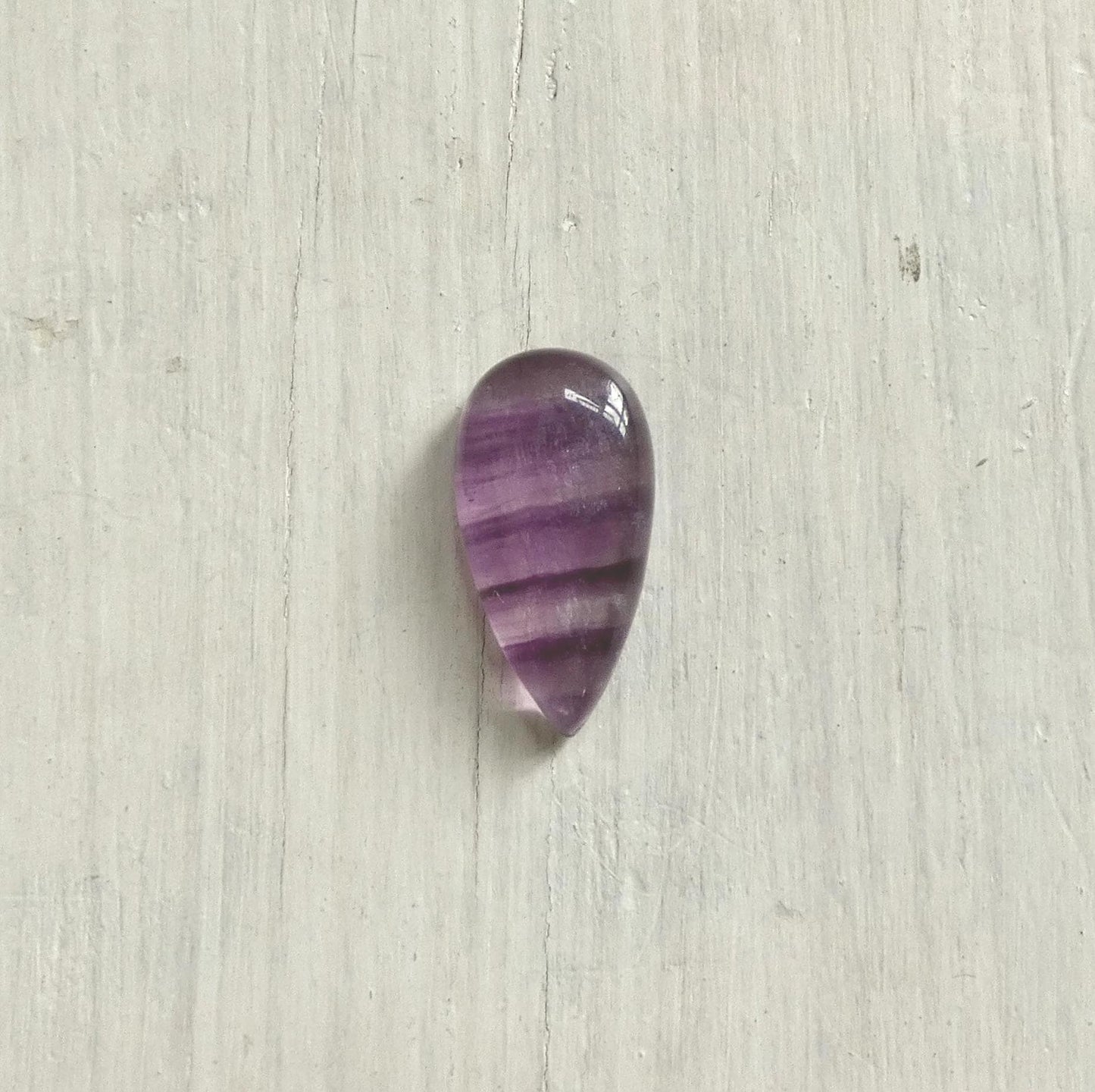 Custom Rainbow Fluorite Pendant - Choose Your Striped Purple Cabochon