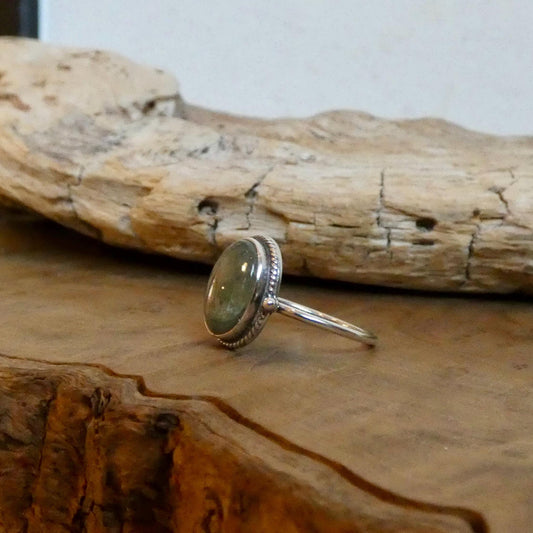 Green Kyanite Sterling Silver Ring – Handmade Silversmith Design