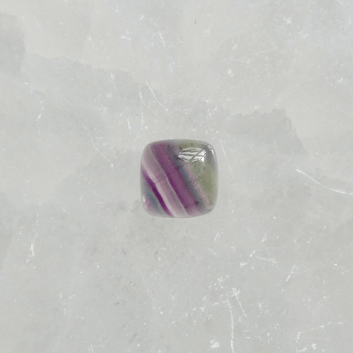 Rainbow Fluorite Square Ring | Sterling Silver