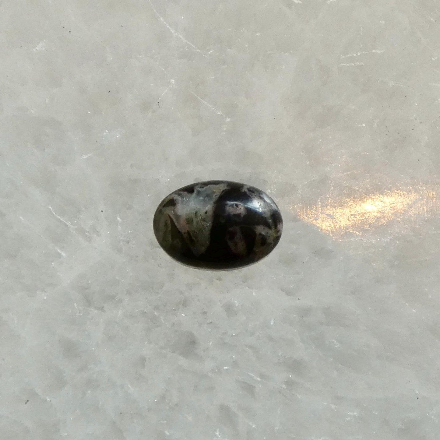 Sterling Silver Fossil Jasper Ring – East West Oval Stone