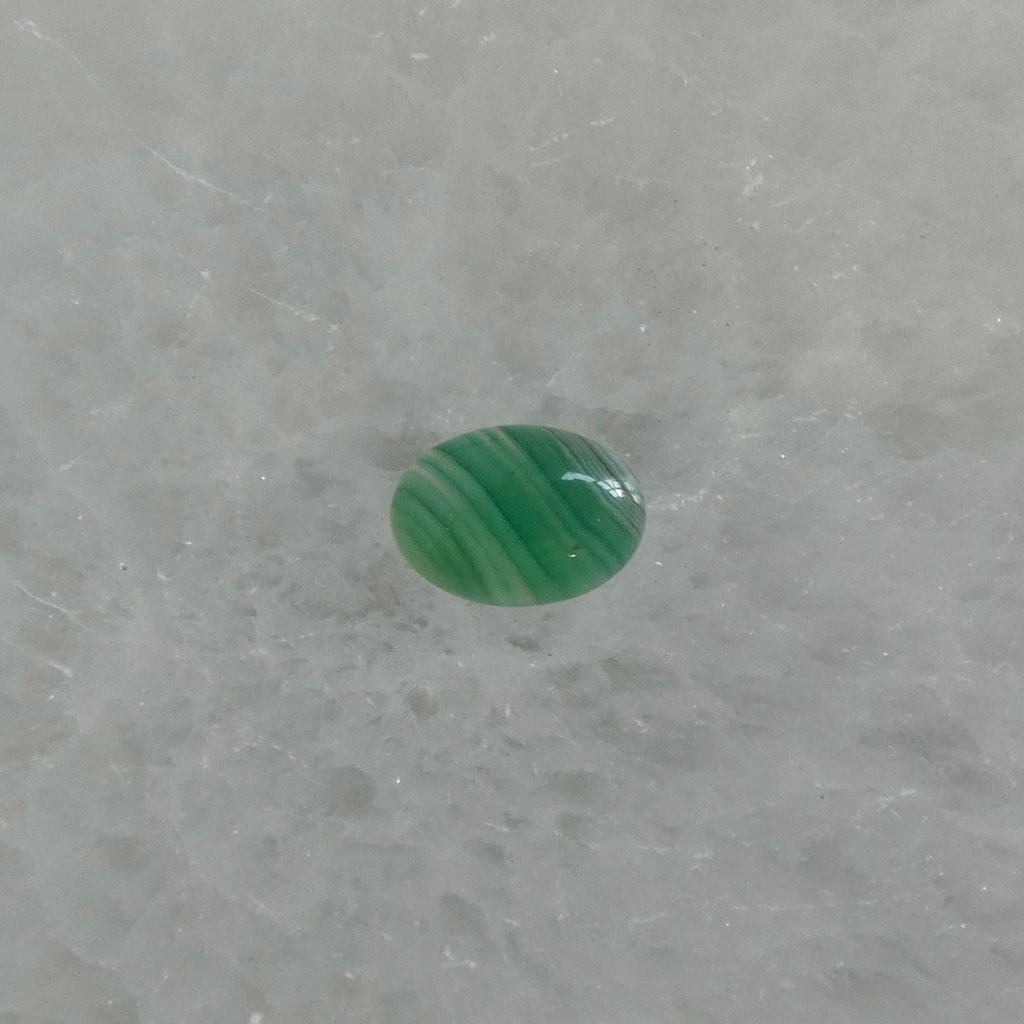 CUSTOM Banded Green Agate East-West oval Ring - Sterling Silver