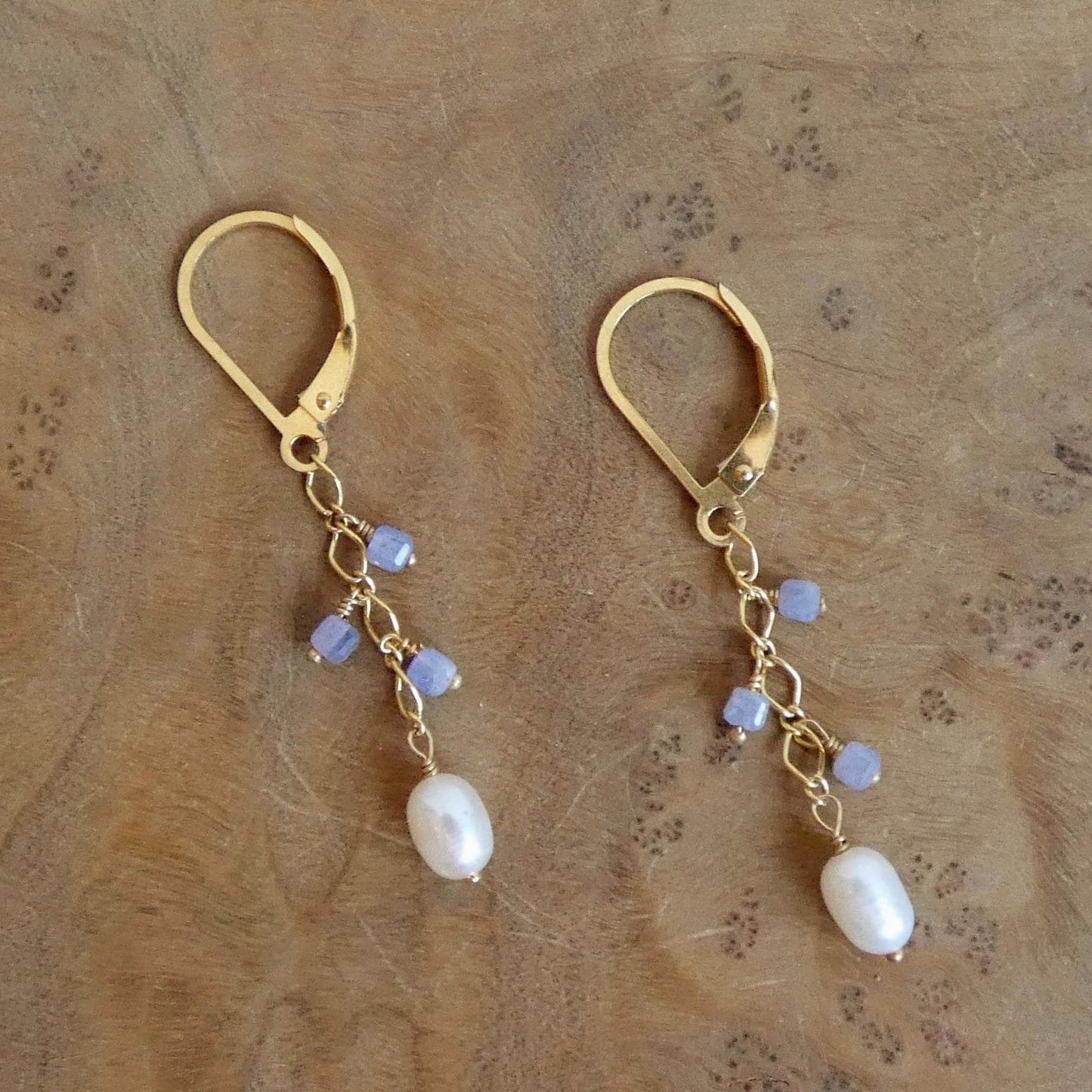 Tanzanite Beaded Bracelet - 14K Gold Filled - Freshwater Pearl Accent