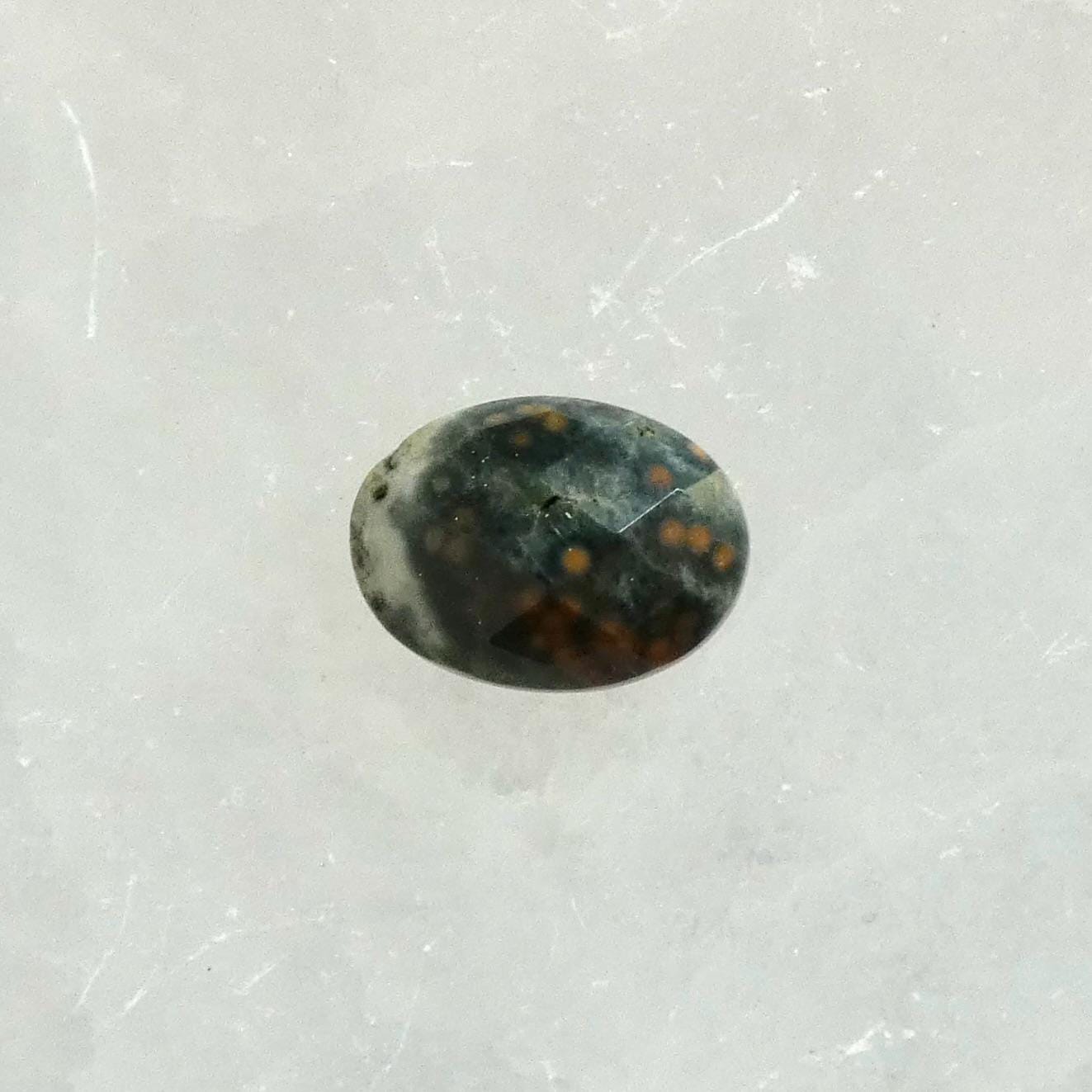 Custom Ocean Jasper East West Oval Ring - .925 Sterling Silver