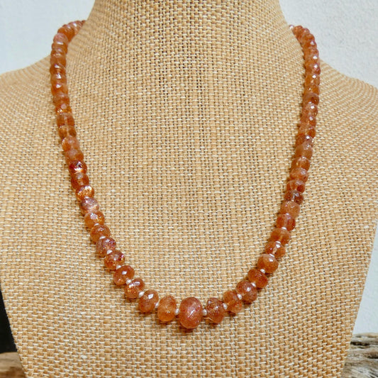 Oregon Sunstone Beaded Necklace | 14 KT Gold Filled