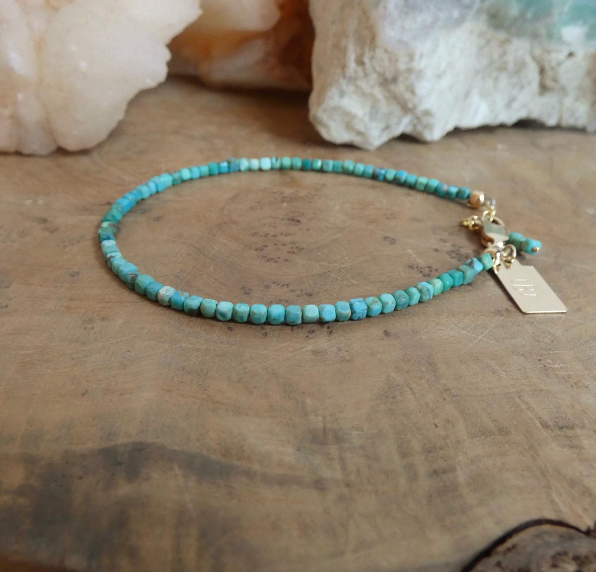 Turquoise Beaded Bracelet | Beaded Bracelet | 14k Gold Filled Findings