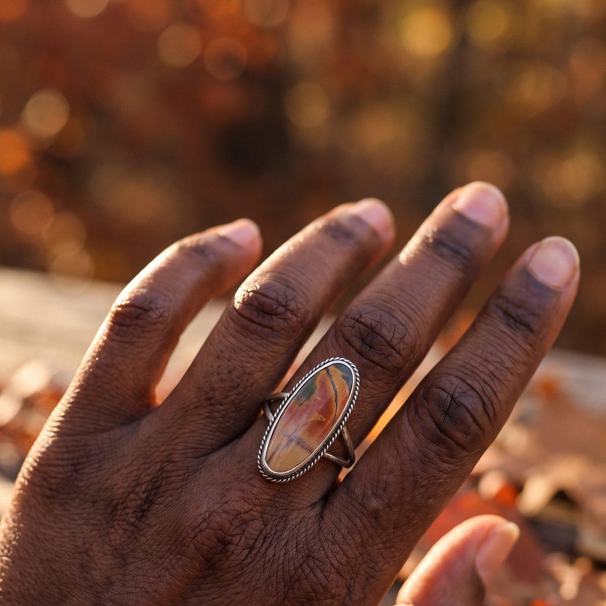 Red Creek Jasper Boho Ring | Sterling Silver