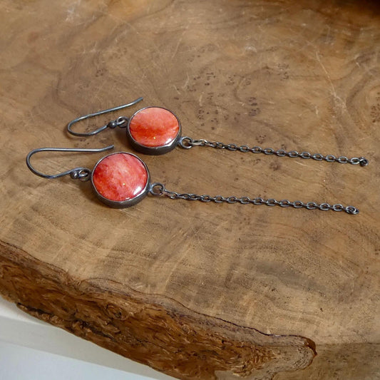 Spiny Oyster Chain Earrings | Sterling Silver