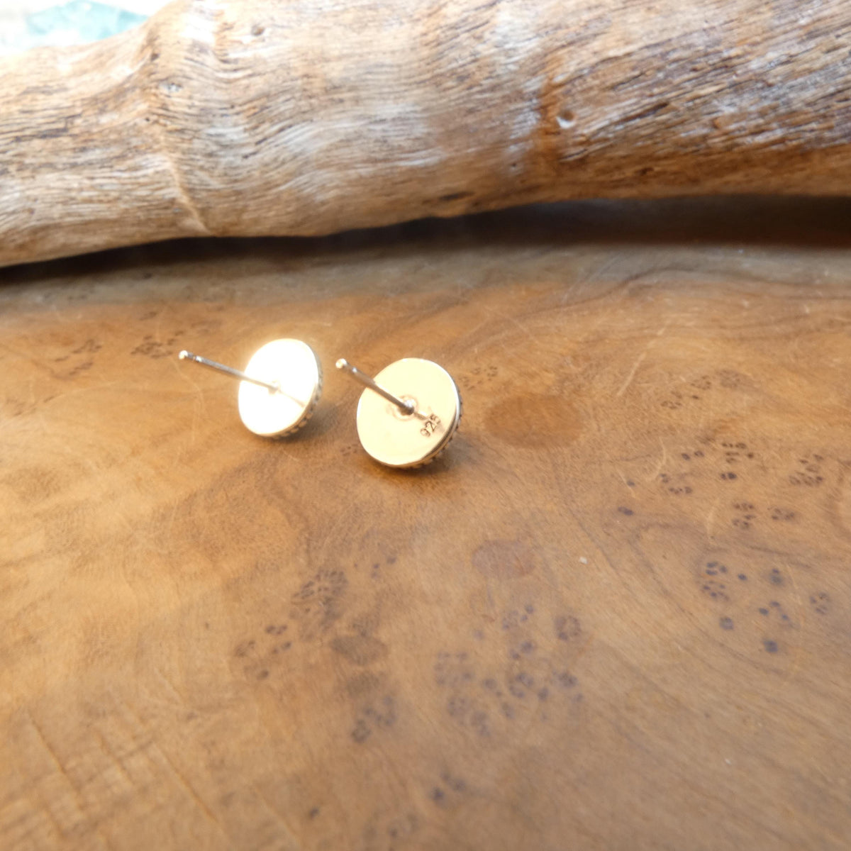 Rainbow Moonstone Studs | Sterling Silver | 7mm Stones