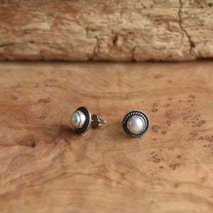 Freshwater Pearl Posts - Western Pearl Posts - Boho Pearl Posts - Silversmith Earrings