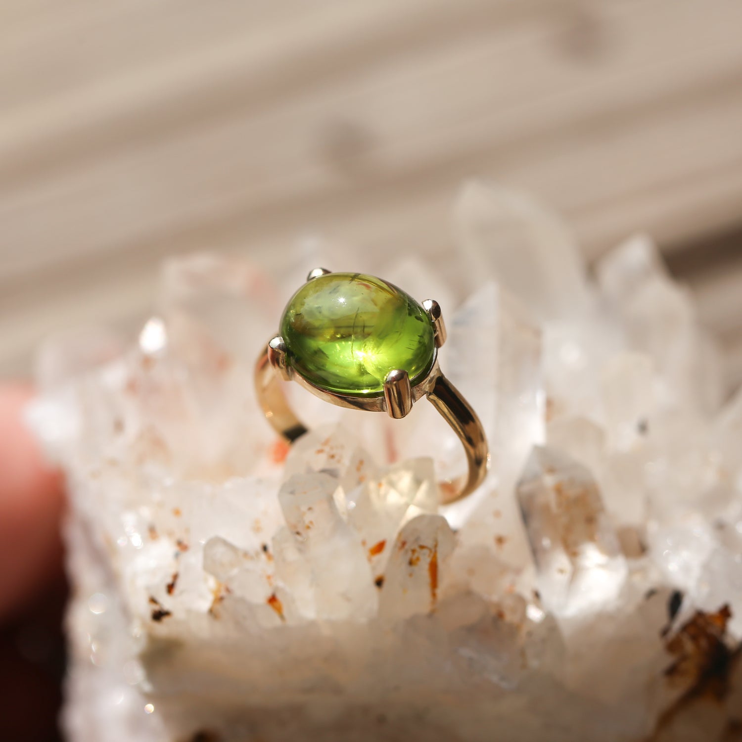 Peridot and 14KT Gold Rin