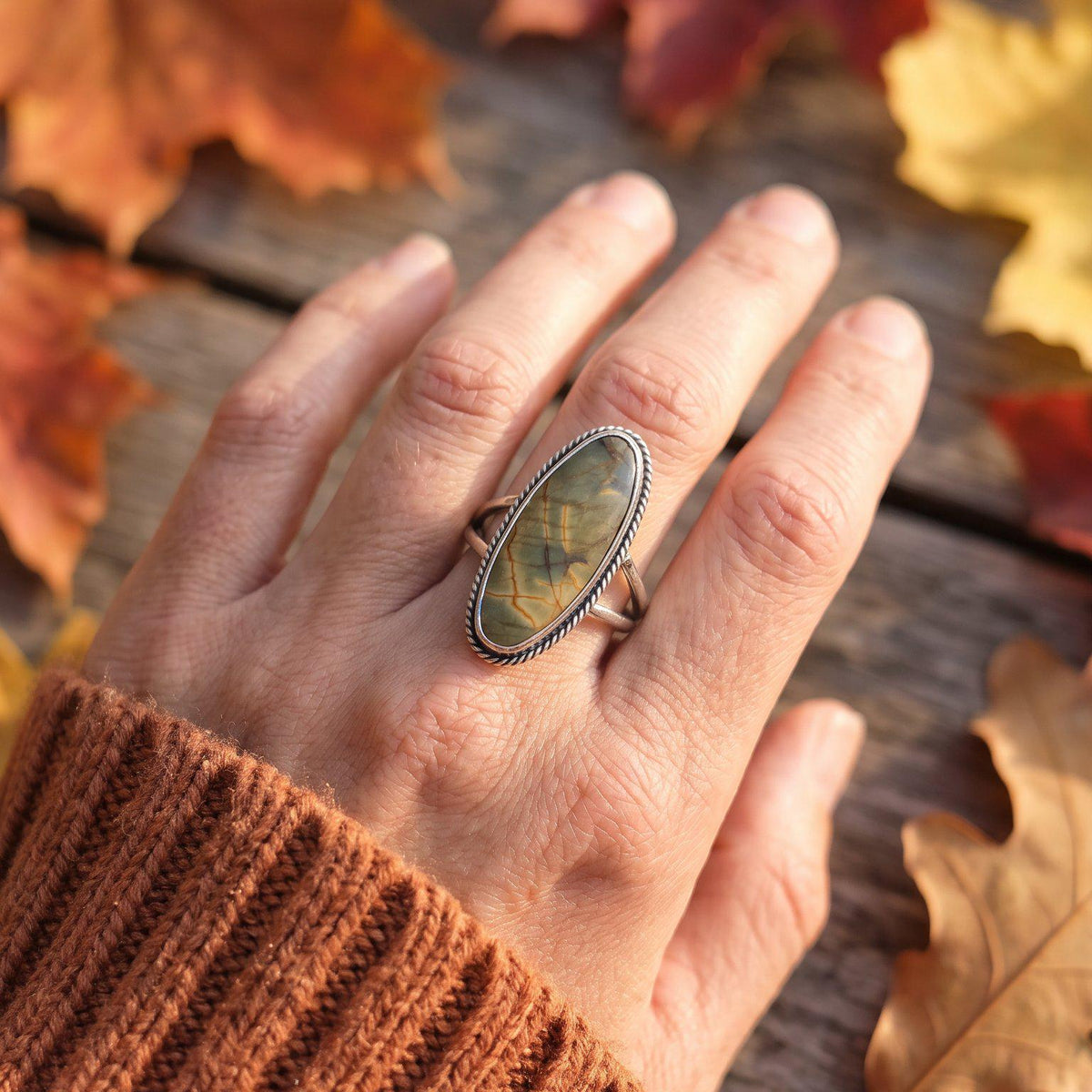 Red Creek Jasper Boho Ring | Sterling Silver