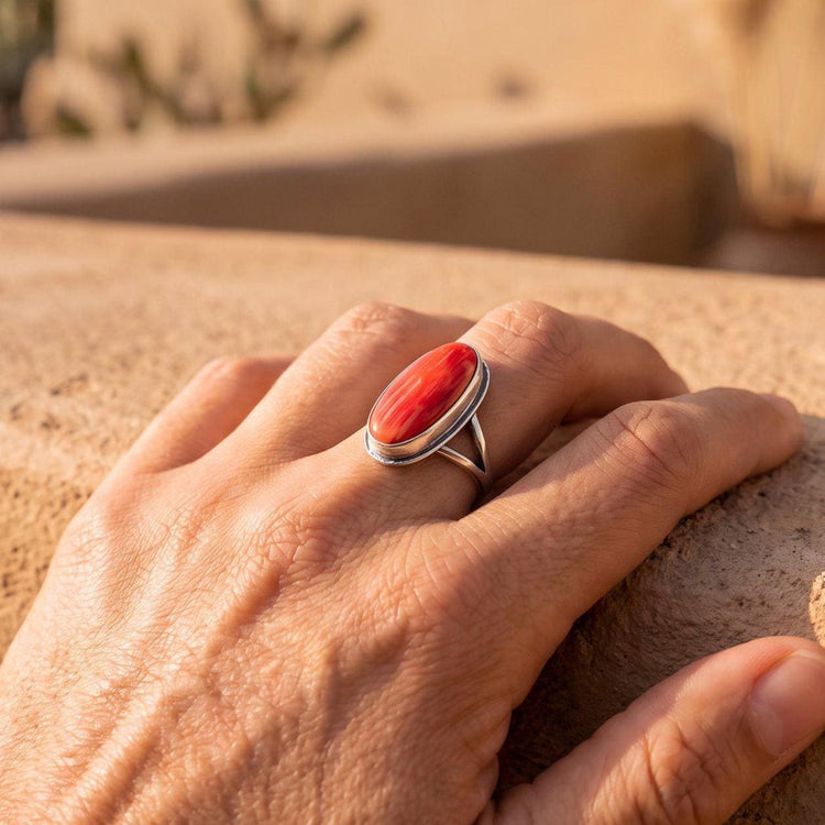 Spiny Oyster Boho Ring | Sterling Silver