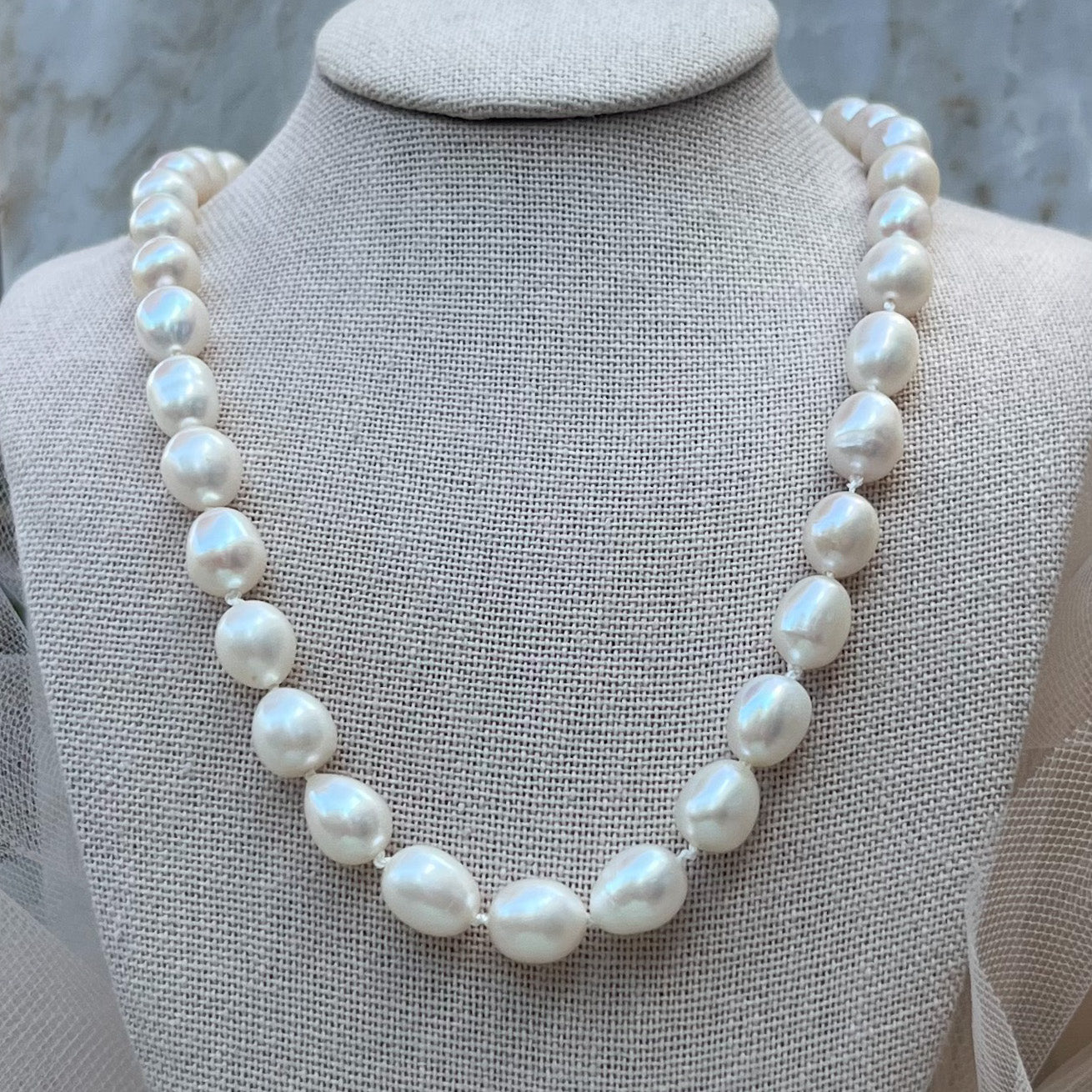 Knotted Pearl Necklace