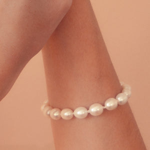 Freshwater Rice Pearl Knotted Bracelet - Your Choice of Clasp