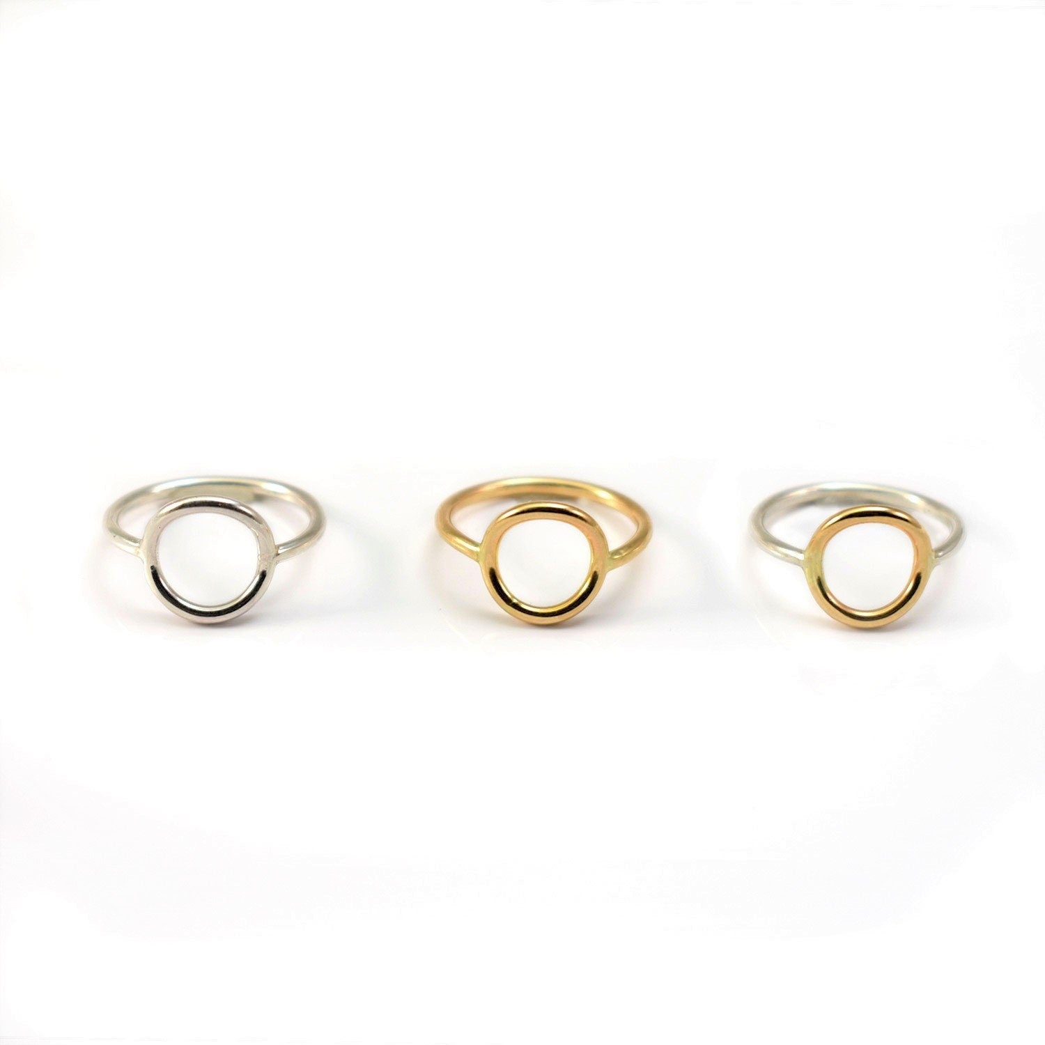 The Balance Ring - Mixed Metal Ring - 14 KT Solid Gold Ring
