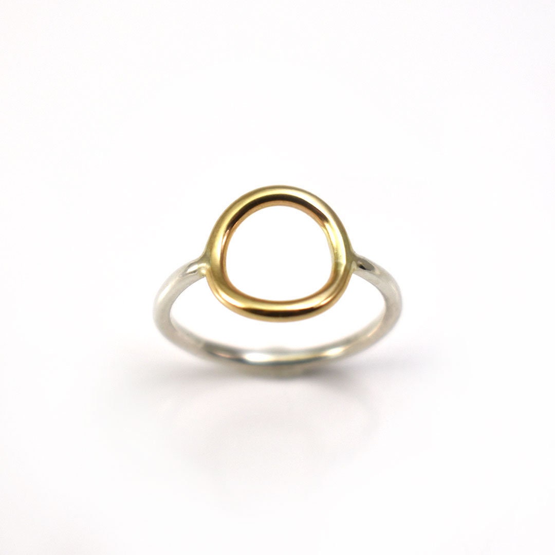 The Balance Ring - Mixed Metal Ring - 14 KT Solid Gold Ring