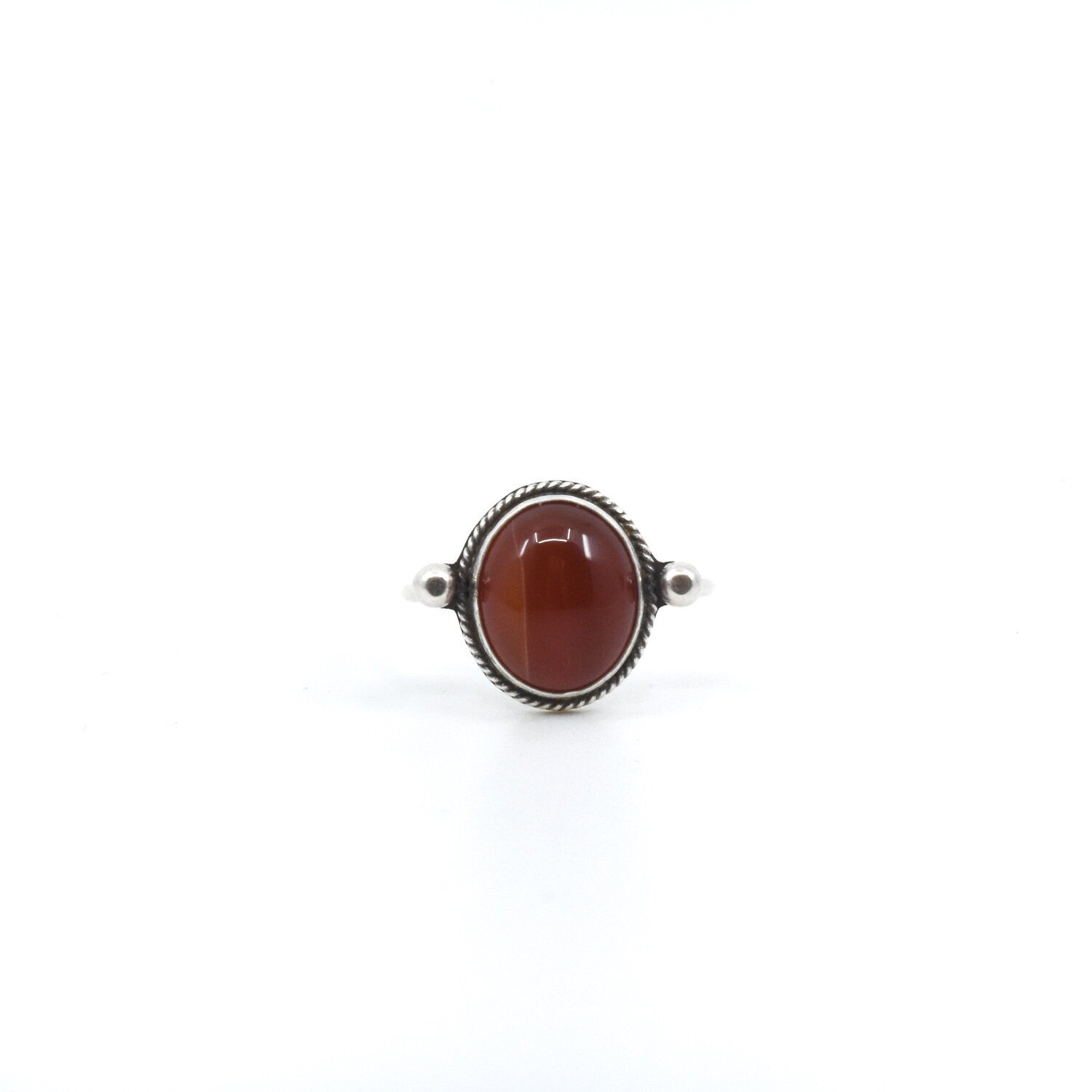 Red Agate Delica Ring - Silversmith Ring - Red Agate Ring - Feminine Jewelry