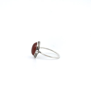 Silversmith Red Agate Ring – Dainty Sterling Silver Jewelry