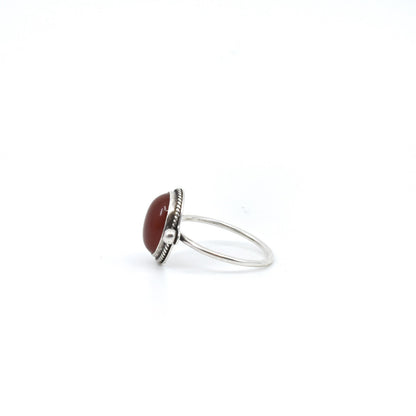 Silversmith Red Agate Ring – Dainty Sterling Silver Jewelry