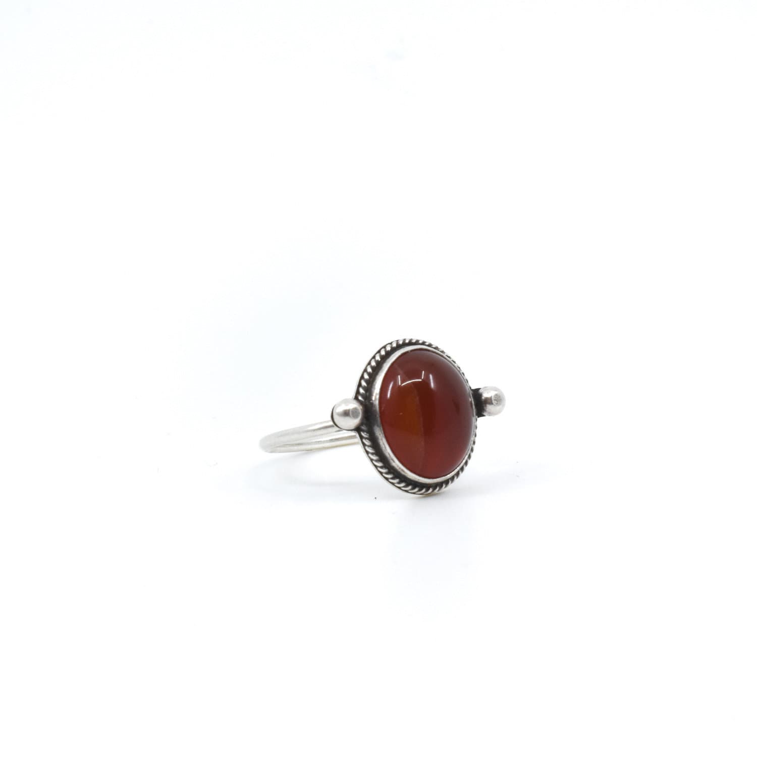 Silversmith Red Agate Ring – Dainty Sterling Silver Jewelry