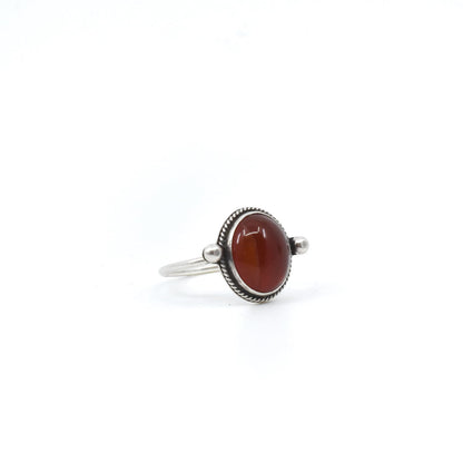Silversmith Red Agate Ring – Dainty Sterling Silver Jewelry