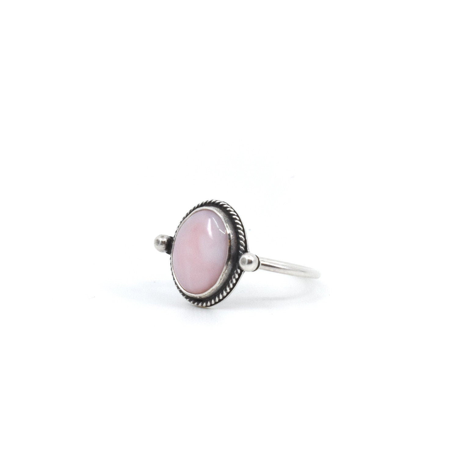Pink Opal Delica Ring - Silversmith Ring - Feminine Jewelry