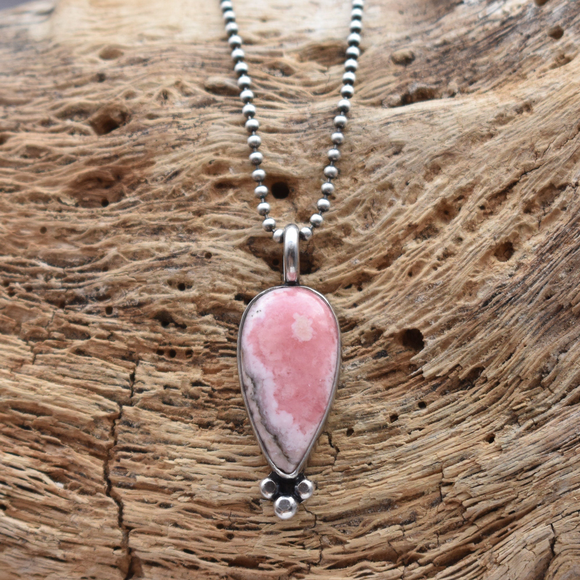 Rhodochrosite Pendant - Sweetheart Pendant - Choose Your Stone - Sterling Silver