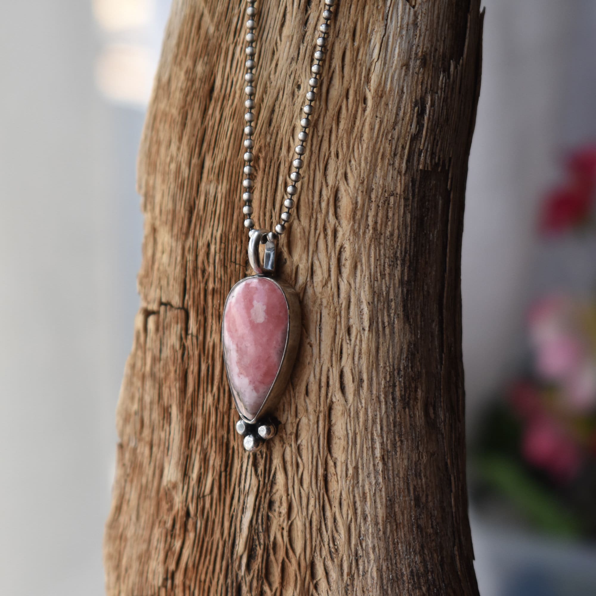 Rhodochrosite Pendant - Sweetheart Pendant - Choose Your Stone - Sterling Silver