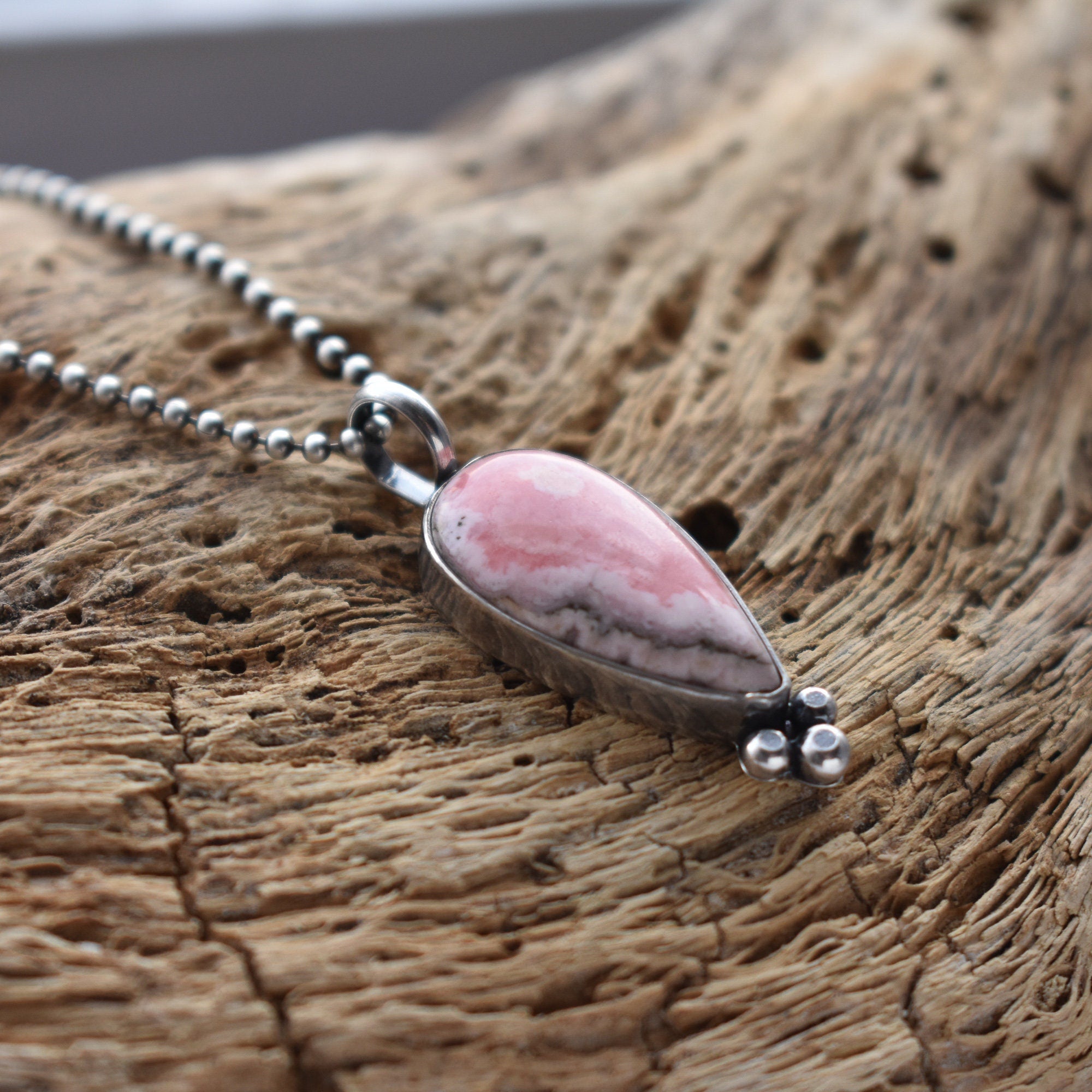 Rhodochrosite Pendant - Sweetheart Pendant - Choose Your Stone - Sterling Silver
