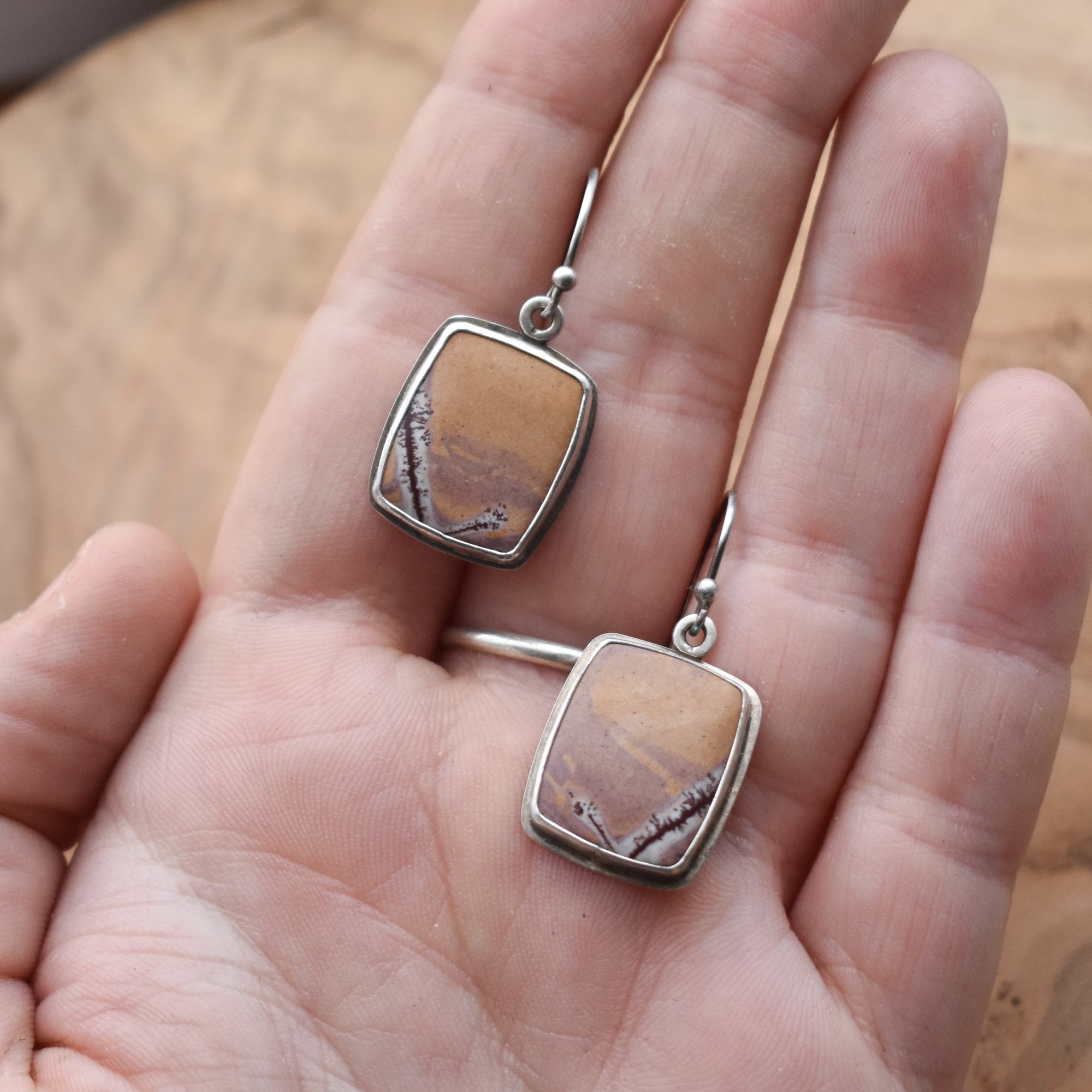 Custom Sonora Jasper Earrings - Choose Your Stones - Silversmth Earrings