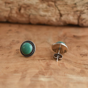 Western Turquoise Posts - American Turquoise Earrings - Turquoise Studs - Silversmith