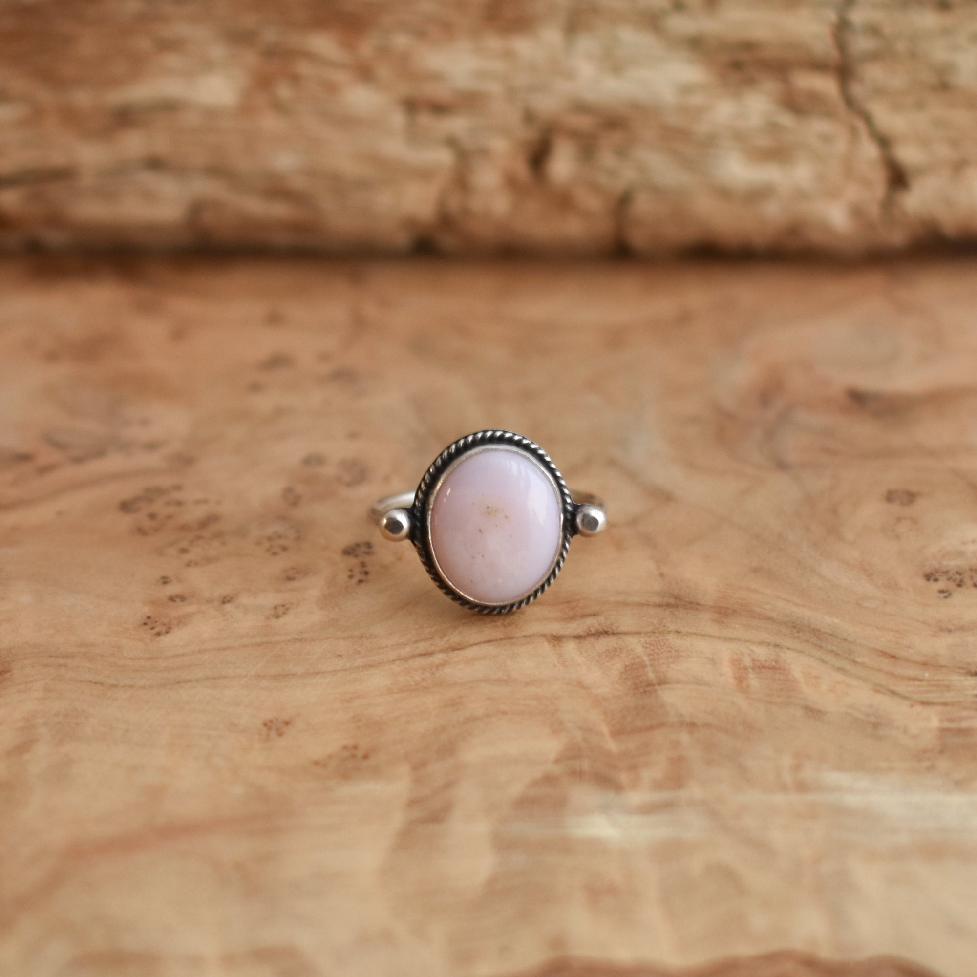 Pink Opal Delica Ring - Silversmith Ring - Feminine Jewelry