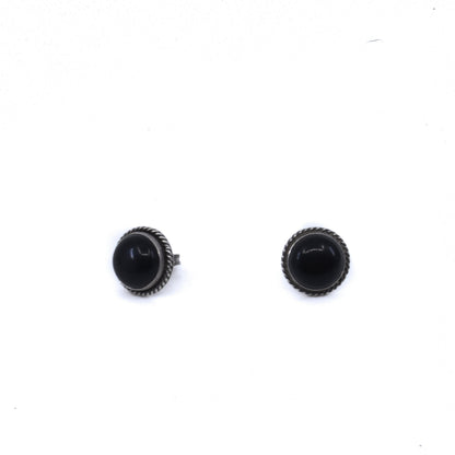 Black Onyx Sterling Silver Stud Earrings – Silversmith Crafted Posts