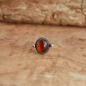 Silversmith Red Agate Ring – Dainty Sterling Silver Jewelry