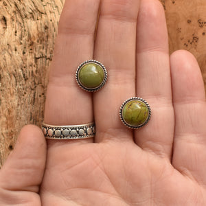 Traditional Turquoise Posts - American Turquoise Earrings - Turquoise Studs - Silversmith