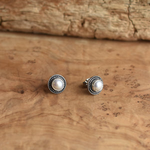 Freshwater Pearl Posts - Western Pearl Posts - Boho Pearl Posts - Silversmith Earrings