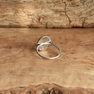 Dainty Black Onyx Ring – Sterling Silver Silversmith Stacking Ring