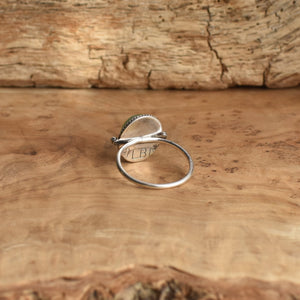 Rose Cut Black Onyx Ring - Dainty Silversmith Ring - Faceted Black Onyx Stacking Ring