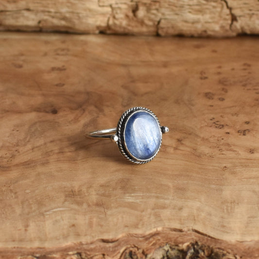 Blue Kyanite Delica Ring - Sterling Silver Ring - Size 5