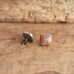Custom Red Creek Jasper Posts - Choose Your Stones - .925 Sterling Silver Earrings
