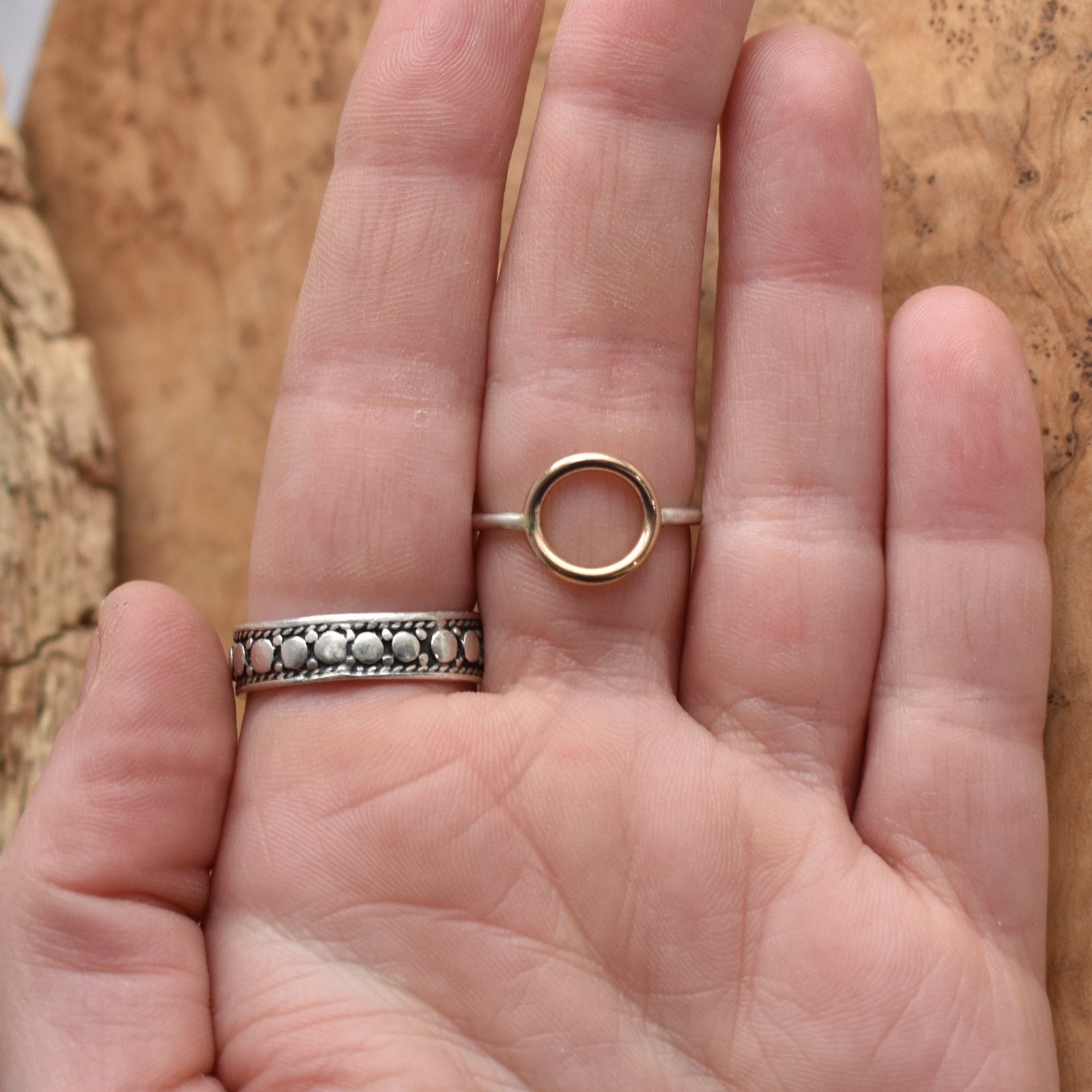 The Balance Ring - Mixed Metal Ring - 14 KT Solid Gold Ring