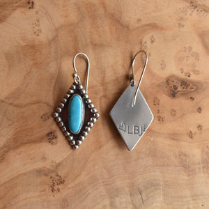 Turquoise Earrings - .925 Sterling Silver - Beaded Turquoise Earrings - Silversmith Earrings