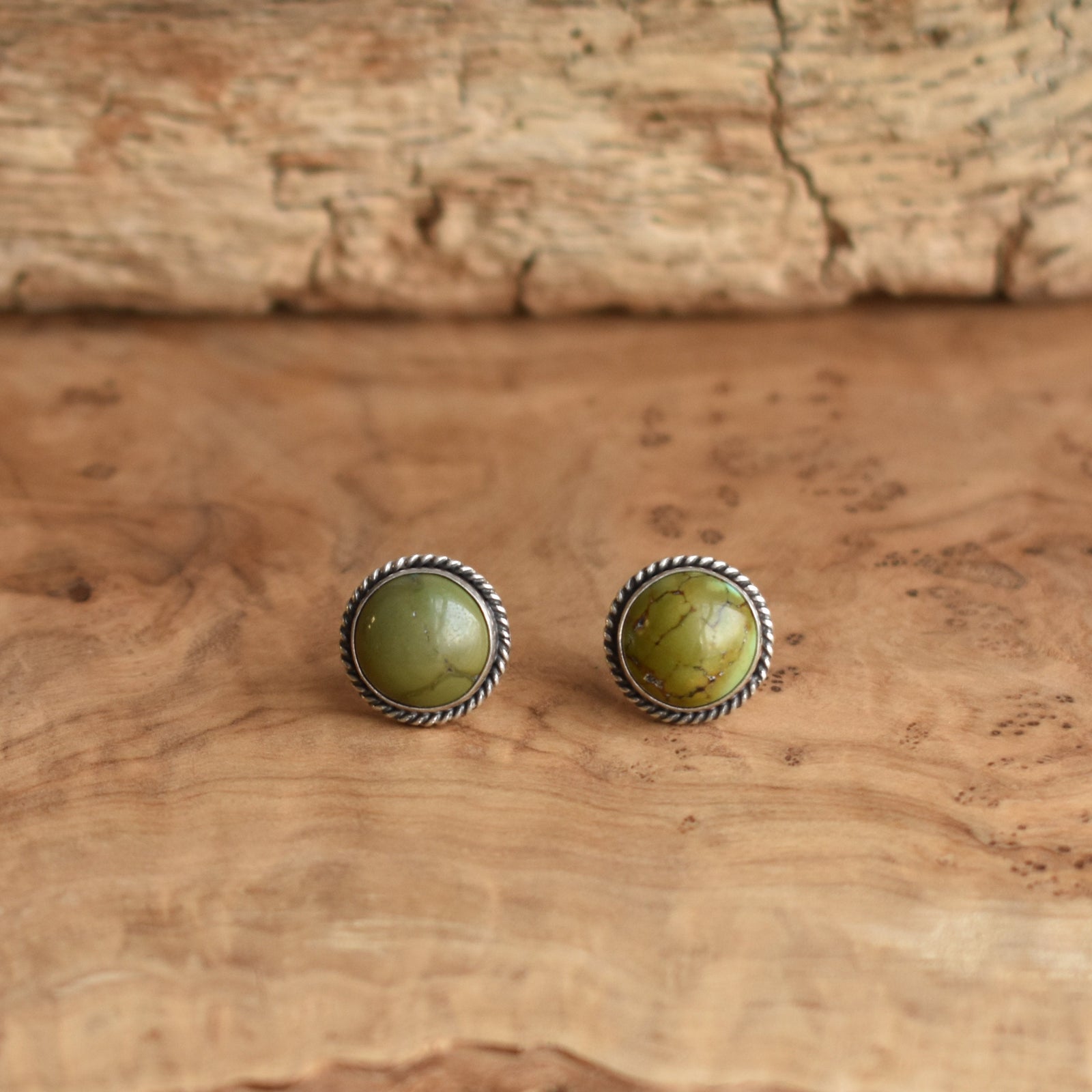 Traditional Turquoise Posts - American Turquoise Earrings - Turquoise Studs - Silversmith