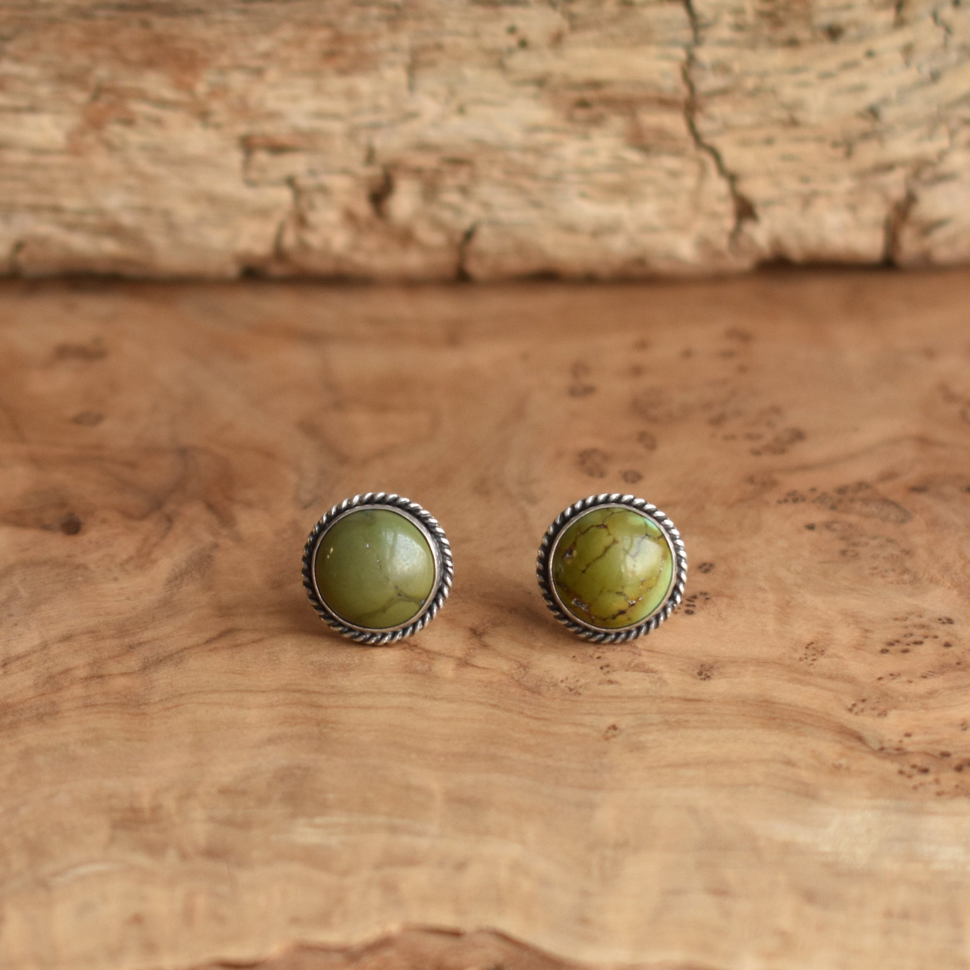 Traditional Turquoise Posts - American Turquoise Earrings - Turquoise Studs - Silversmith